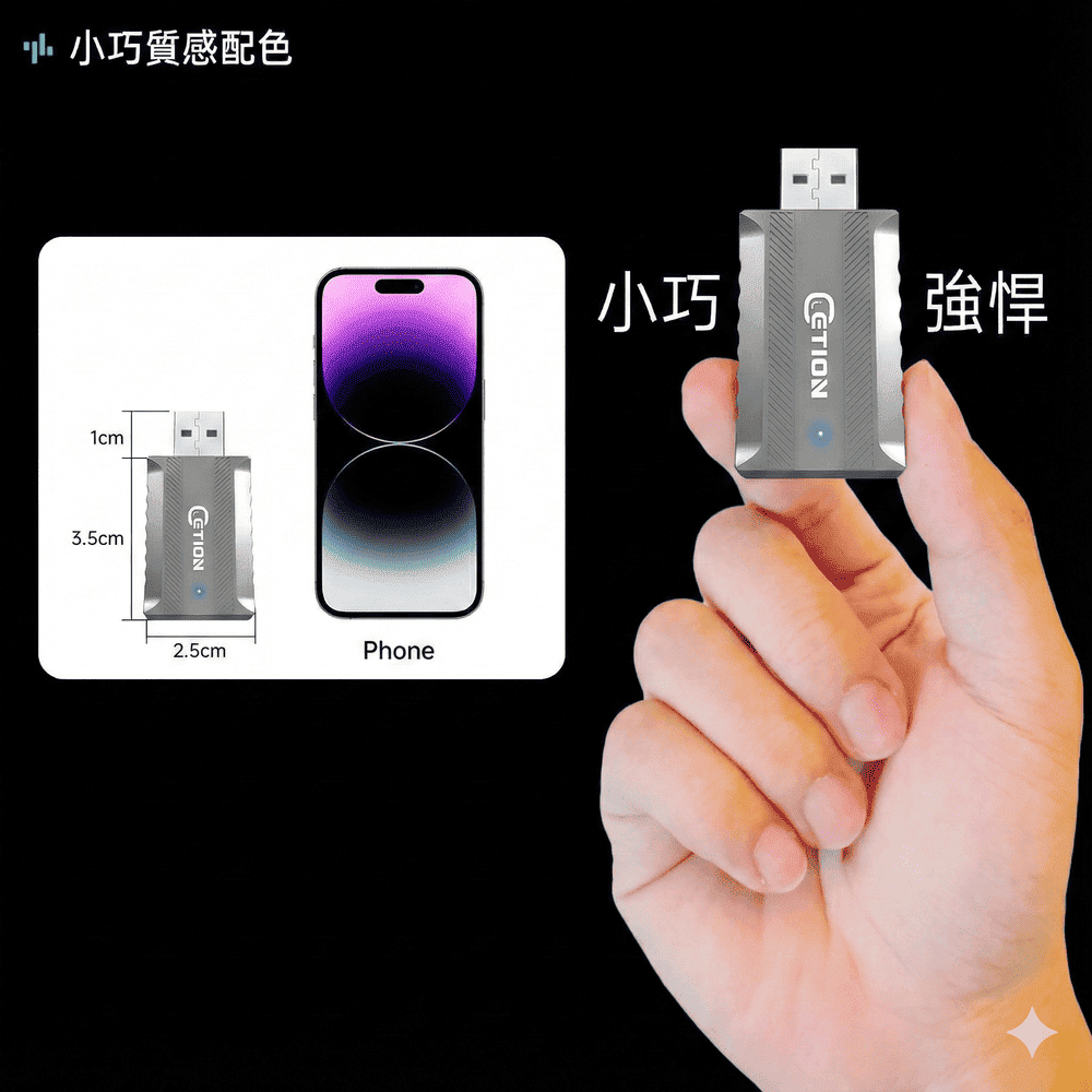 ETION Smart Link 無線 Carplay 二合一接收器