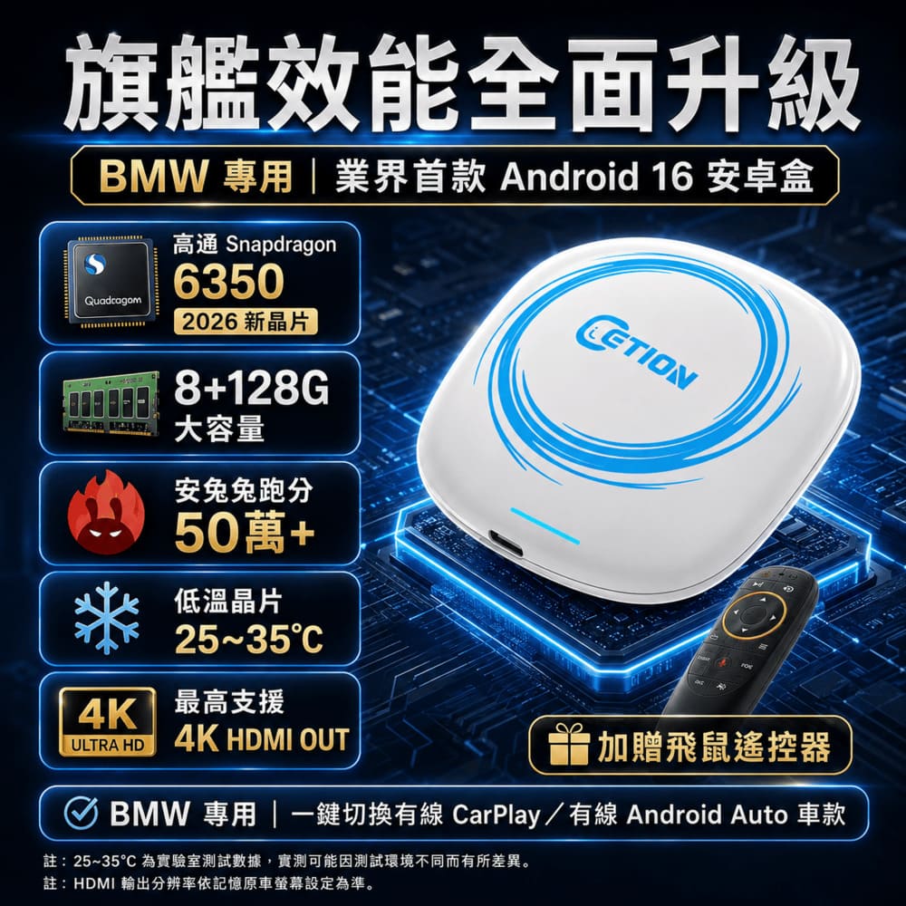 2 高性價比安卓車機推薦|ETION ONE Plus Pro BMW專用 6350 高通晶片